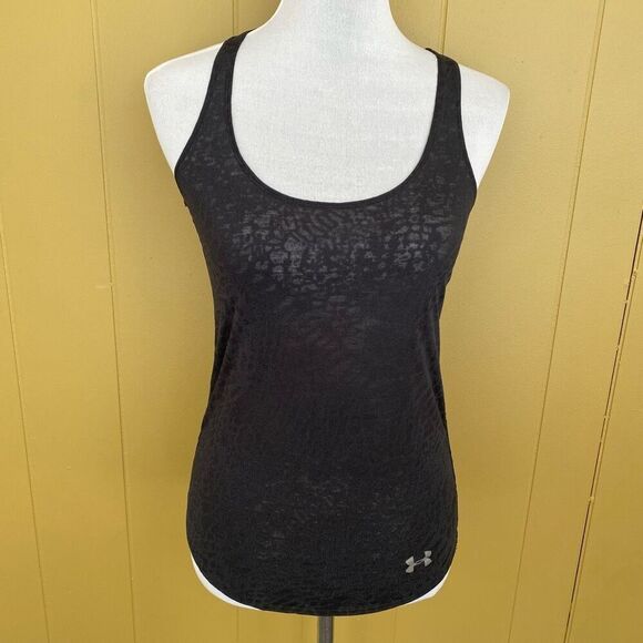 Under Armour women S racerback semi sheer activewear tank top black - Picture 1 of 10